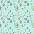 Hand drawn doodle vintage seamless pattern