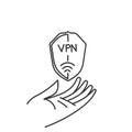 hand drawn doodle vpn shield illustration logo sign illustration vector Royalty Free Stock Photo