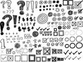 Hand-drawn Doodles -Asterisks, Bullets, Check marks, Punctuation marks (Vector)