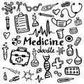 Hand drawn doodles medicine