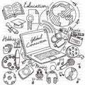 hand drawn doodles set. Vector illustration decorative design Royalty Free Stock Photo