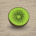 Hand drawn dot kiwi