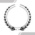 Hand Drawn Dotted Circle Frame Wreath with Leaves Decorative Border.Vector illustration Royalty Free Stock Photo