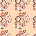 Hand-drawn doughnut seamless pattern Royalty Free Stock Photo