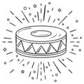 Hand Drawn Doumbek Drum with Star Accents Sketch Style Royalty Free Stock Photo