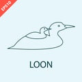 Hand drawn duck loon bird icon design vector illustration