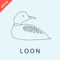 hand drawn duck loon bird logo design vector illustration