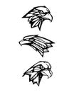 Hand drawn eagles birds heads Royalty Free Stock Photo