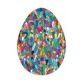 Hand drawn easter egg design with colorul doodle pattern like mo Royalty Free Stock Photo