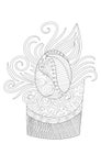 Hand Drawn Easter Egg Pattern in Black and White