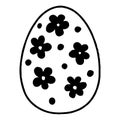 Hand drawn easter eggs with decoration. Doodle vector illustration in cute zenart style. Element for greeting cards