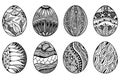 Hand drawn easter eggs