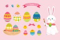 Hand drawn Easter element set Royalty Free Stock Photo