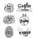 Hand drawn easter lettering set. Royalty Free Stock Photo