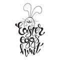 Hand drawn Easter quote Greeting card templates with lettering phrase Easter eggs hunt Modern calligraphy style