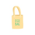 Hand drawn eco bag insulated on white, plastic pollution sollution concept. Vector Royalty Free Stock Photo