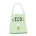 Hand drawn eco bag. Zero waste life illustrationr. Eco style. Royalty Free Stock Photo