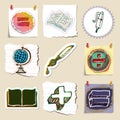 Hand drawn education emblems set. Isolated Royalty Free Stock Photo