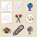 Hand drawn education emblems set. Isolated Royalty Free Stock Photo