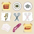Hand drawn education emblems set. Isolated Royalty Free Stock Photo
