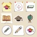 Hand drawn education emblems set. Isolated Royalty Free Stock Photo