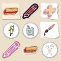 Hand drawn education emblems set. Isolated Royalty Free Stock Photo
