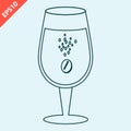 Hand drawn Effervescent pill in water glass design vector flat isolated illustration Royalty Free Stock Photo