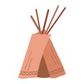 Hand drawn elements. Lodgings wigwam wild tribe.