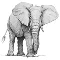 Hand drawn elephant. Pencil illustration