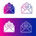 Hand Drawn Email Vector Line Icon. message, mail, missive, communication, notification, correspondence Royalty Free Stock Photo