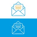 Hand Drawn Email Vector Line Icon. message, mail, missive, communication, notification, correspondence