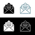 Hand Drawn Email Vector Line Icon. message, mail, missive, communication, notification, correspondence Royalty Free Stock Photo