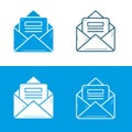 Hand Drawn Email Vector Line Icon. message, mail, missive, communication, notification, correspondence Royalty Free Stock Photo