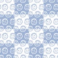 Hand drawn emoticons. Seamless pattern. Royalty Free Stock Photo