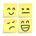 Hand drawn emotion on paper stickers Royalty Free Stock Photo