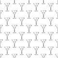 Hand drawn empty margarita glass sketch seamless pattern Royalty Free Stock Photo