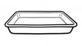 Hand Drawn Empty Rectangular Baking Dish Illustration on White Background for Culinary Projects Recipe Illustration Royalty Free Stock Photo