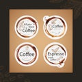 Hand drawn engraving coffee shop labels Vector illustration.