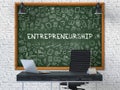 Hand Drawn Entrepreneurship on Office Chalkboard. 3d.