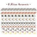 Hand-drawn ethno African ornaments.