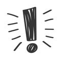 Hand drawn exclamation point sticker Royalty Free Stock Photo