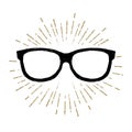 Hand drawn eye glasses vector illustration. Royalty Free Stock Photo