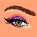 Hand-drawn eye eyeshadow makeup art