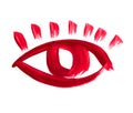Hand drawn eye symbol. painted eye icon.