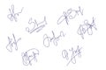 Hand drawn Fake autograph samples set