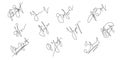 Hand drawn Fake autograph samples set