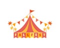 Hand drawn Fall fest tent simple flat color vector icon Royalty Free Stock Photo