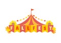 Hand drawn Fall fest tent simple flat color vector icon Royalty Free Stock Photo