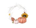 Hand drawn fall wreath