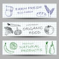 Hand drawn farm banners